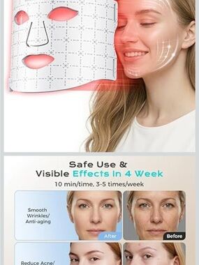Mascara White LED Face Mask with Red Therapy Glow